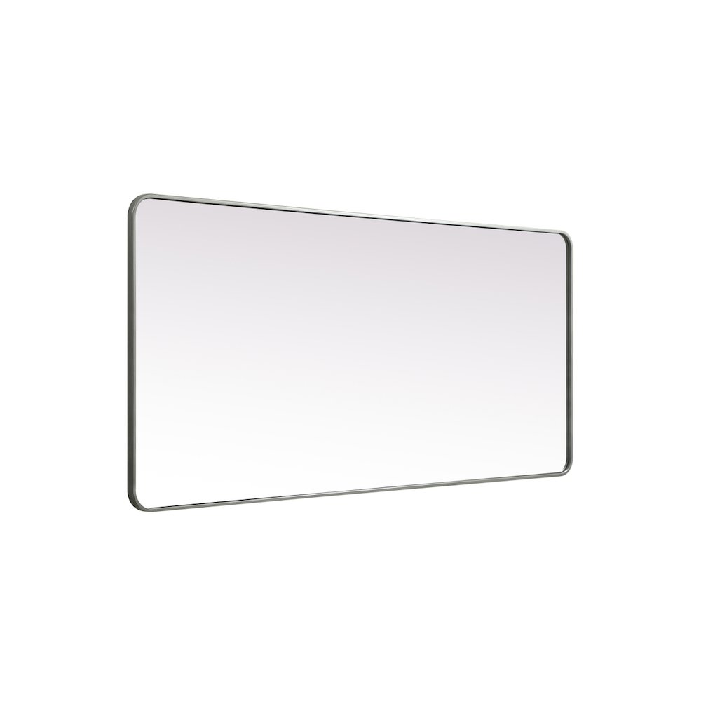 Soft Corner Metal Rectangle Mirror 32x72 Inch in Silver