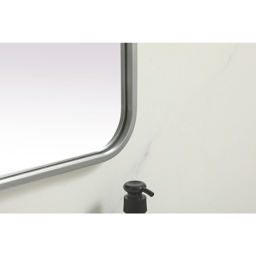 Soft Corner Metal Rectangle Mirror 32x72 Inch in Silver