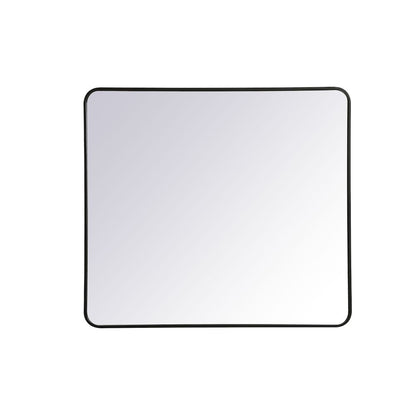 Soft corner metal rectangular mirror 36x40 inch in Black