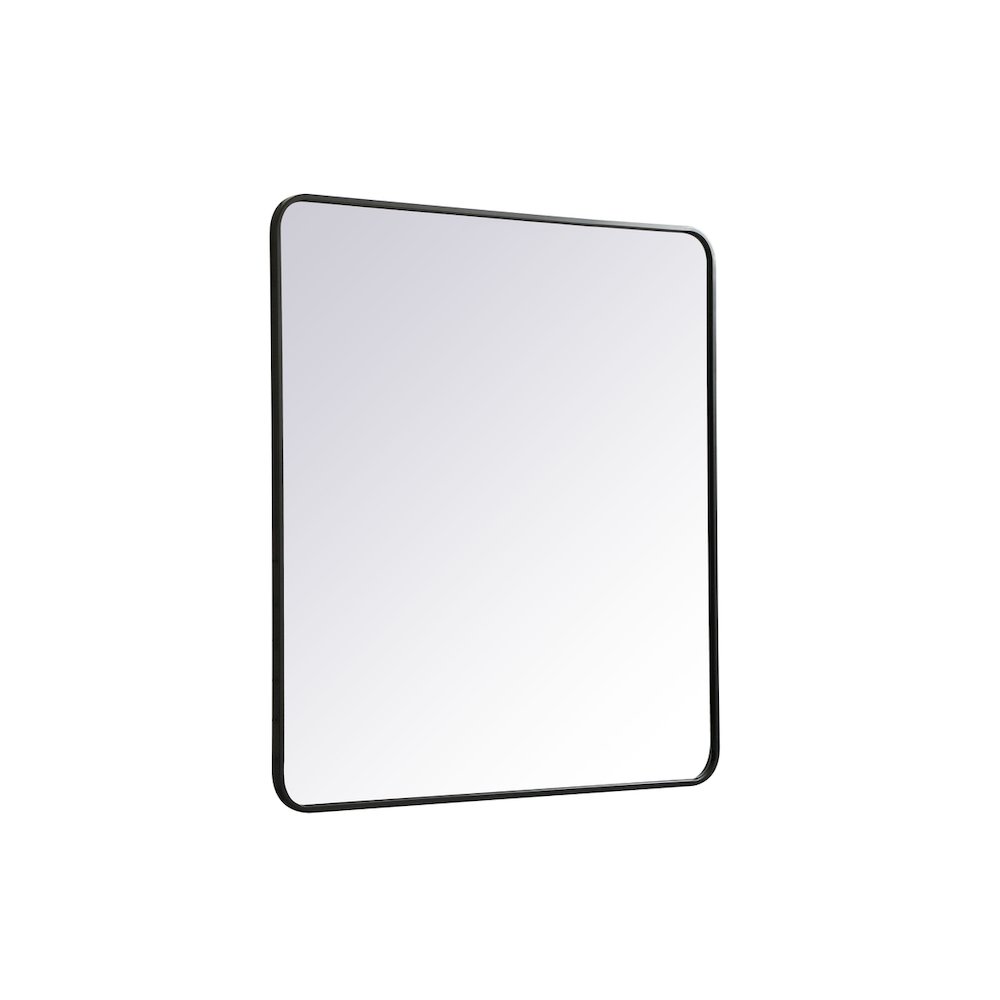 Soft corner metal rectangular mirror 36x40 inch in Black