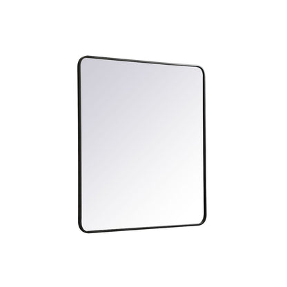 Soft corner metal rectangular mirror 36x40 inch in Black