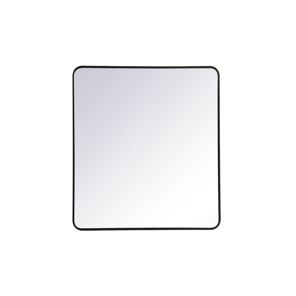 Soft corner metal rectangular mirror 36x40 inch in Black