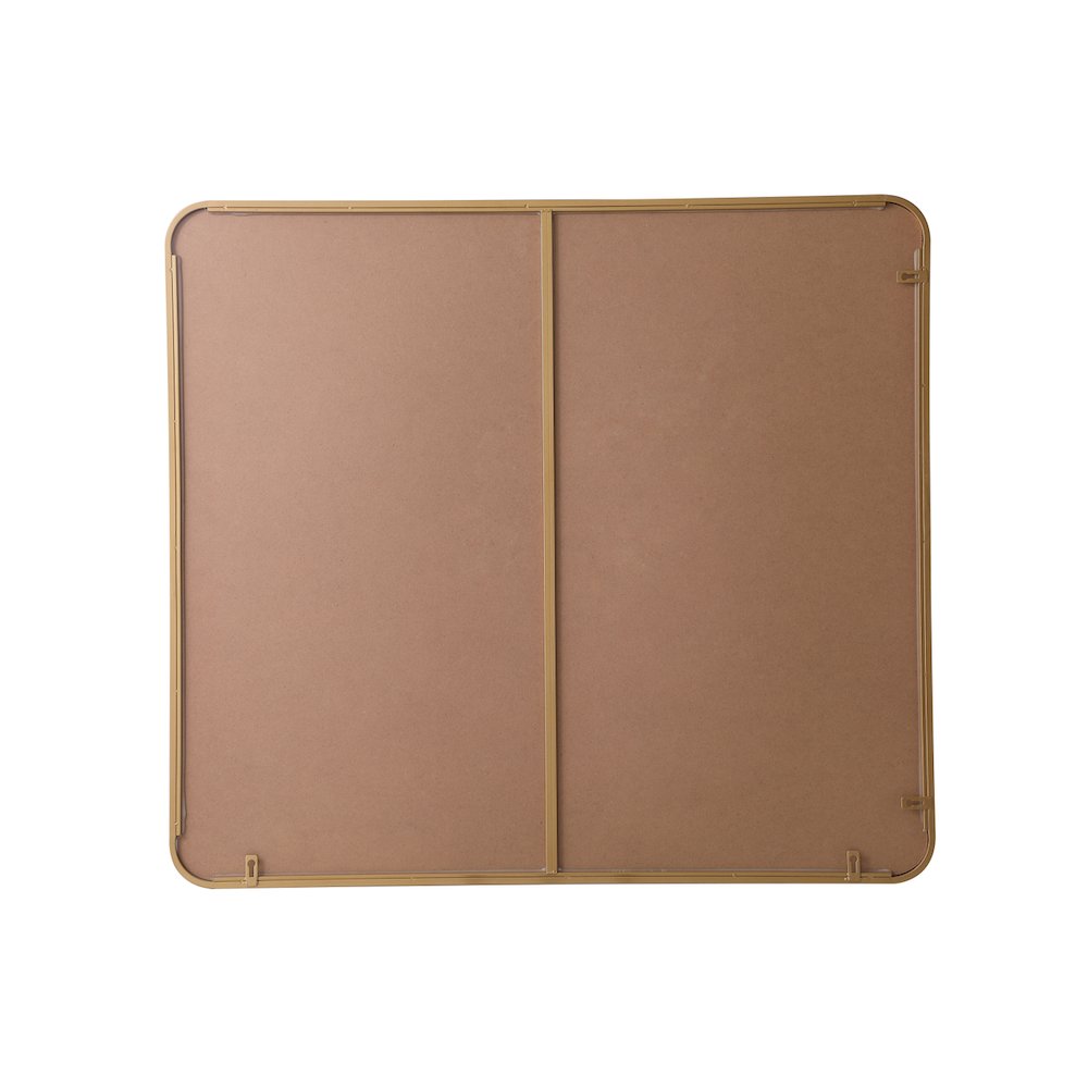 Soft corner metal rectangular mirror 36x40 inch in Brass