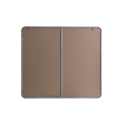 Soft corner metal rectangular mirror 36x40 inch in Silver