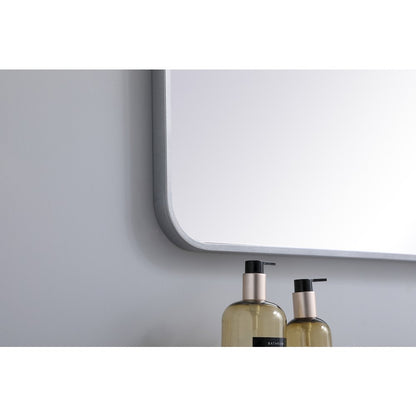 Soft corner metal rectangular mirror 36x40 inch in Silver