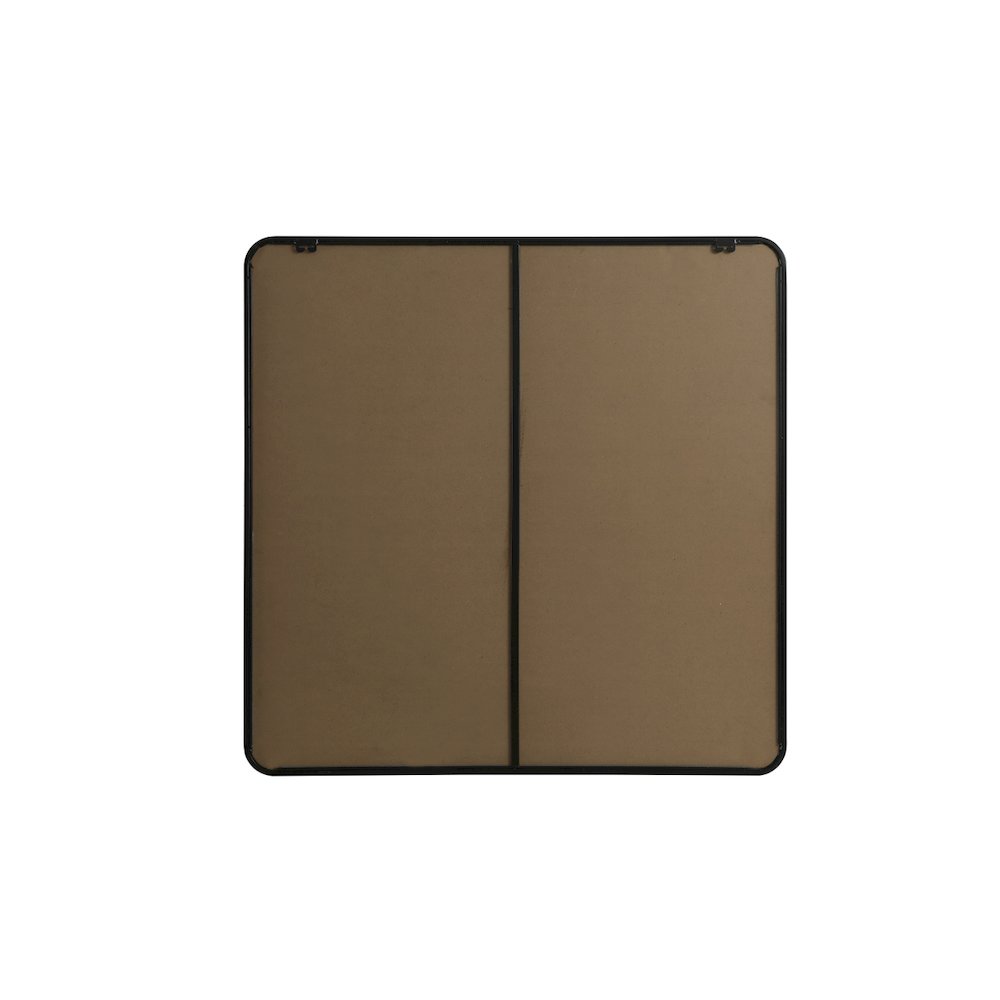 Soft corner metal square mirror 42x42 inch in Black