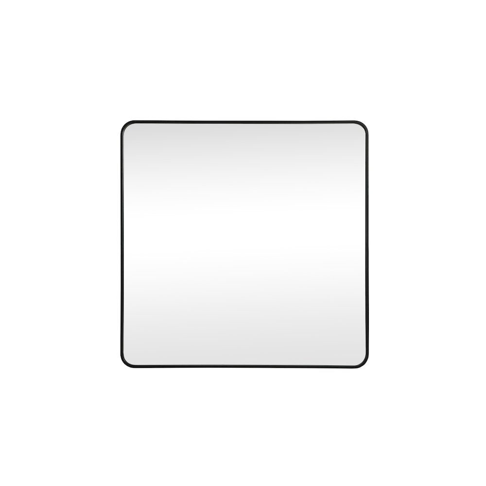 Soft corner metal square mirror 42x42 inch in Black