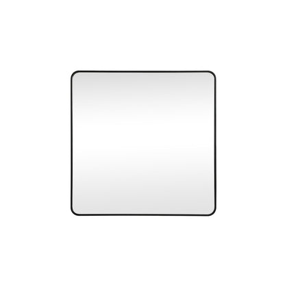Soft corner metal square mirror 42x42 inch in Black