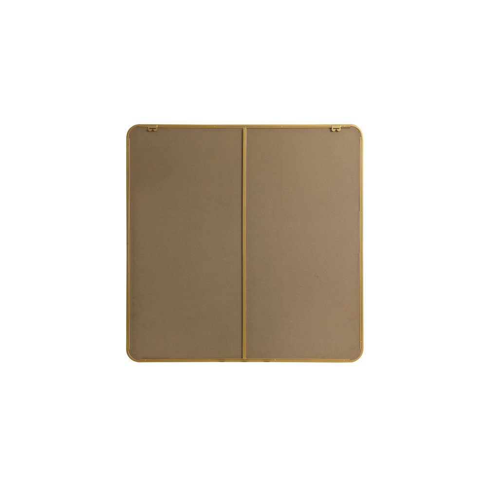 Soft corner metal square mirror 42x42 inch in Brass