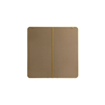 Soft corner metal square mirror 42x42 inch in Brass