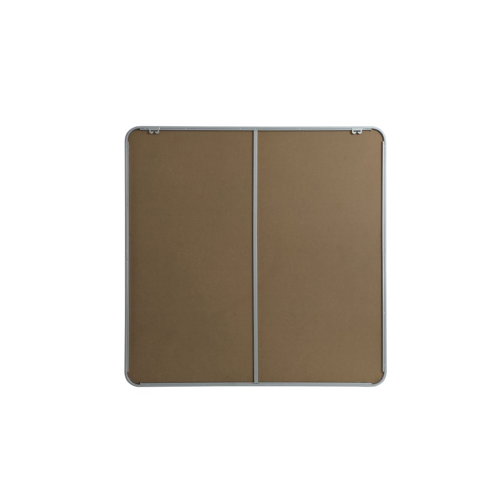 Soft corner metal square mirror 42x42 inch in Silver