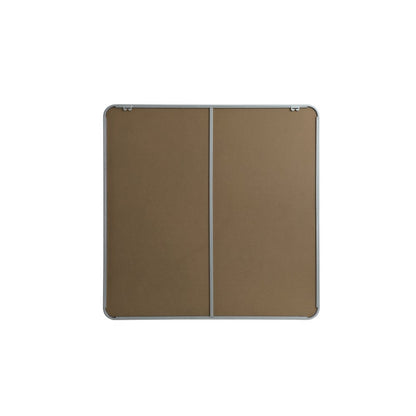 Soft corner metal square mirror 42x42 inch in Silver
