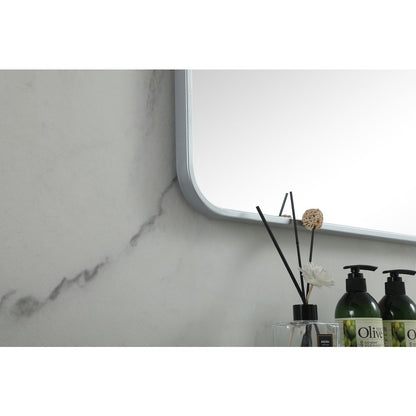 Soft corner metal square mirror 48x48 inch in Silver