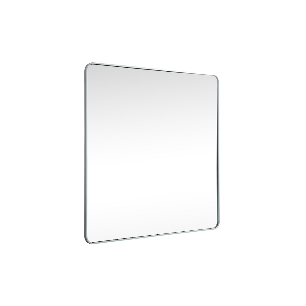 Soft corner metal square mirror 48x48 inch in Silver