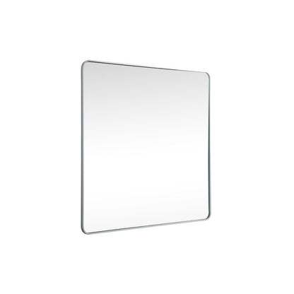 Soft corner metal square mirror 48x48 inch in Silver