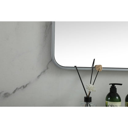 Soft corner metal square mirror 48x48 inch in Silver