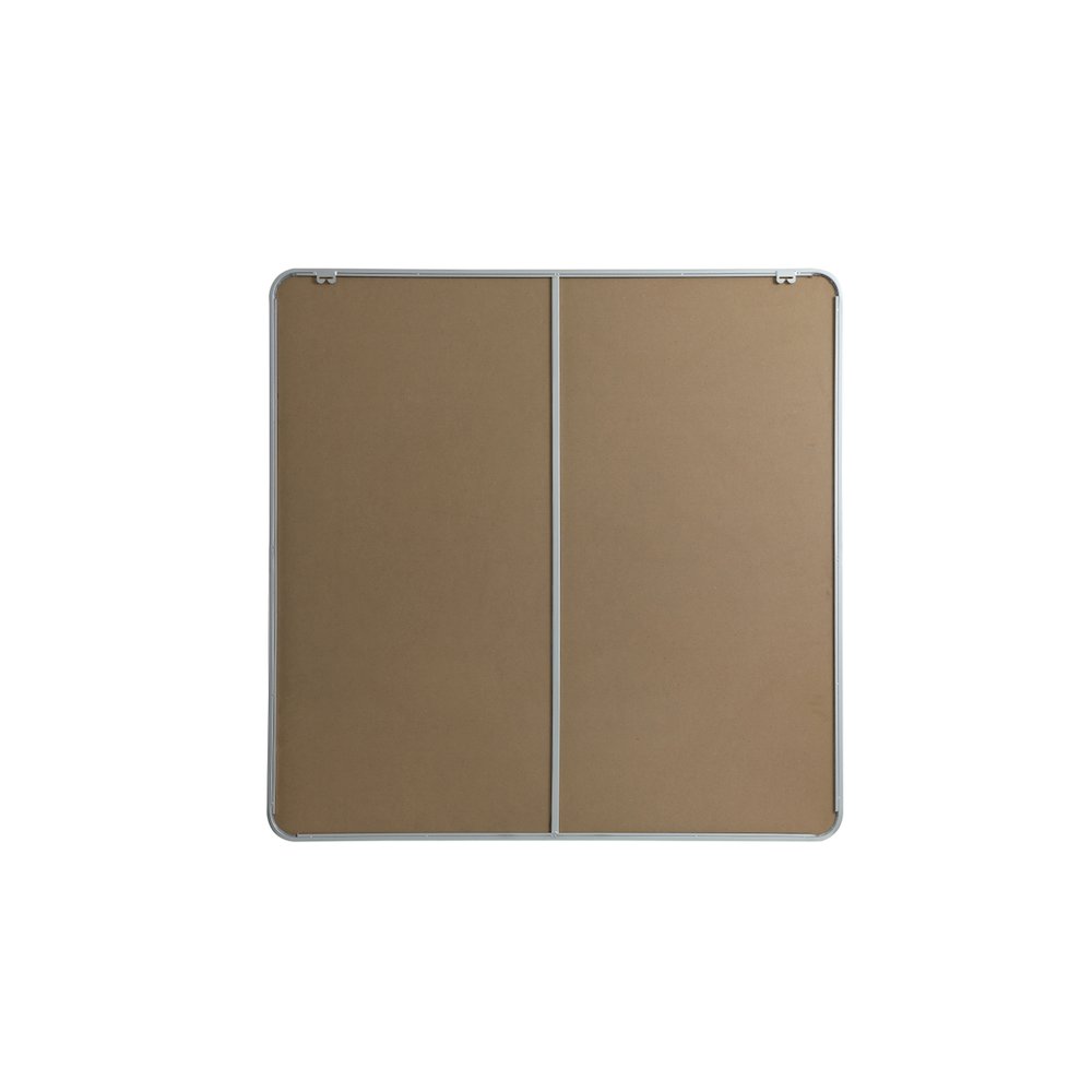 Soft corner metal square mirror 48x48 inch in Silver