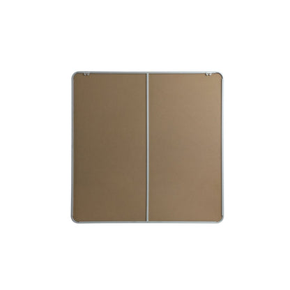 Soft corner metal square mirror 48x48 inch in Silver