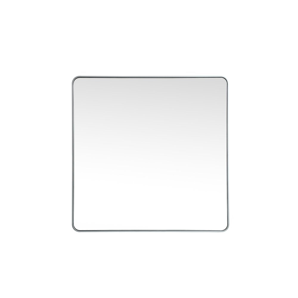 Soft corner metal square mirror 48x48 inch in Silver