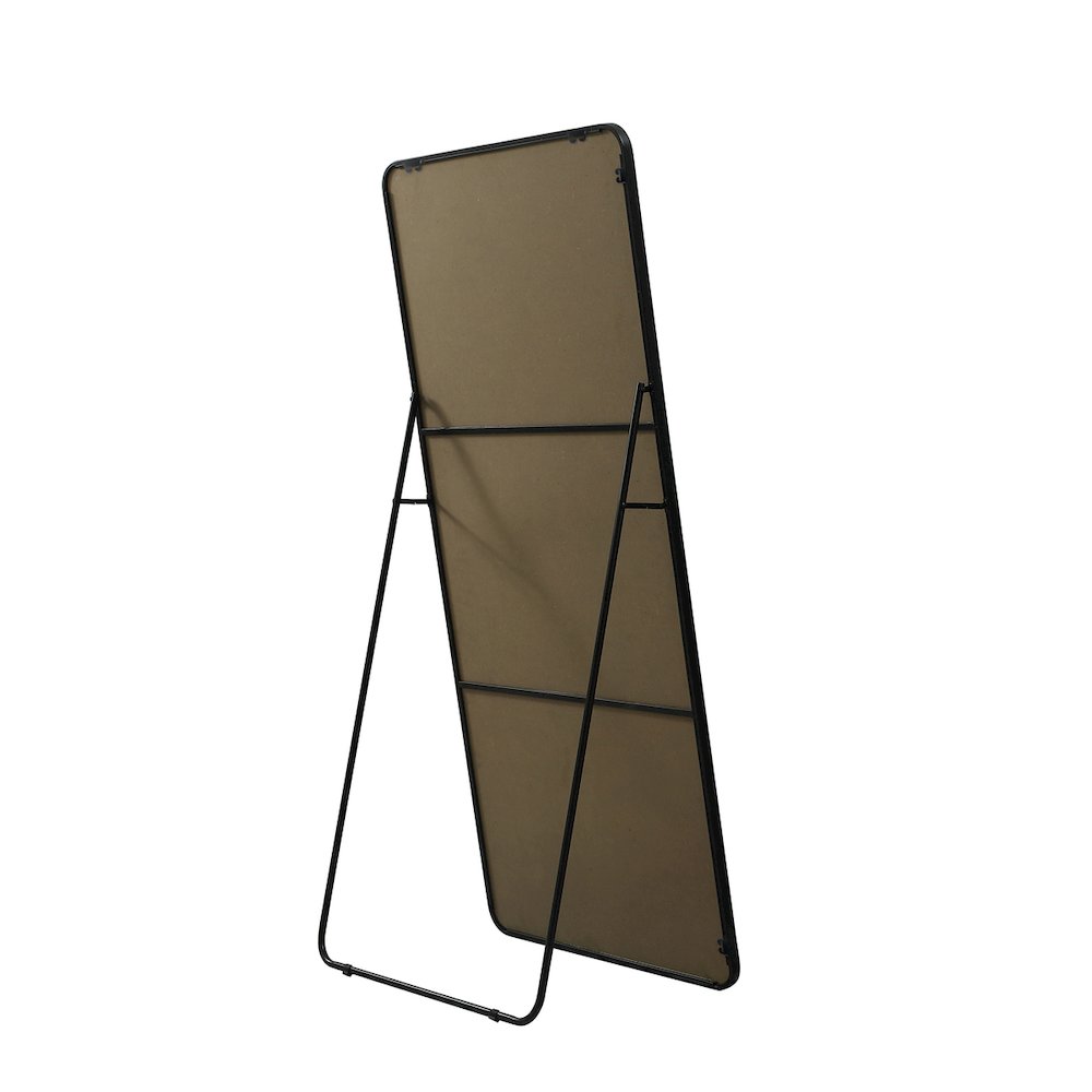 Soft Corner Metal Rectangle Full Length Mirror 32x72 Inch in Black