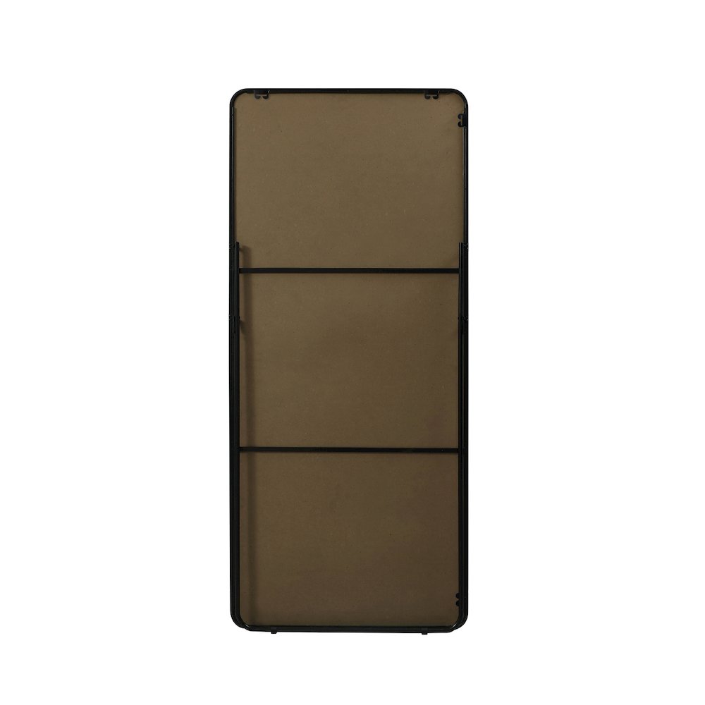 Soft Corner Metal Rectangle Full Length Mirror 32x72 Inch in Black