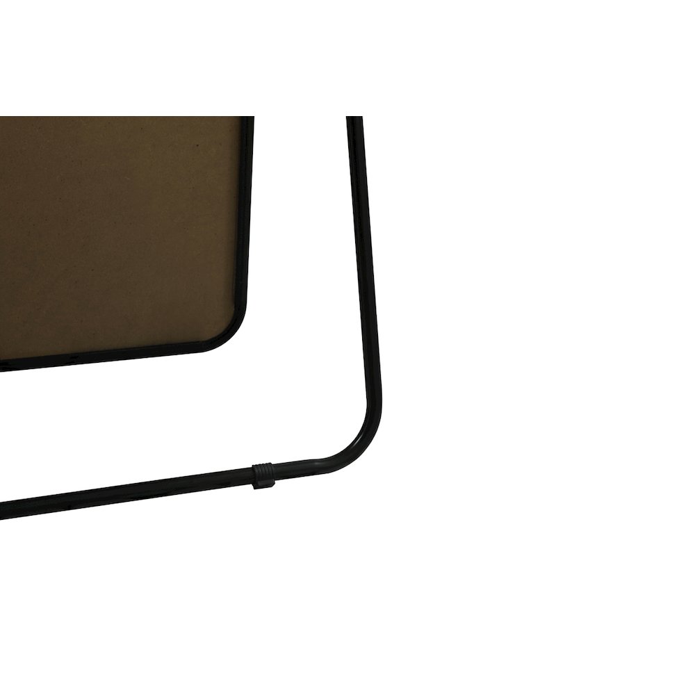 Soft Corner Metal Rectangle Full Length Mirror 32x72 Inch in Black