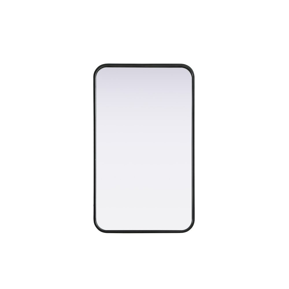 Contour Metal Rectangle Mirror 18x30 in Black