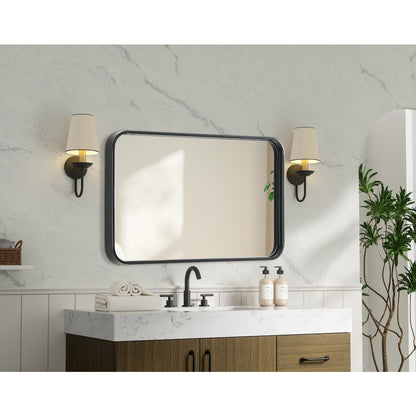 Contour Metal Rectangle Mirror 18x30 in Black