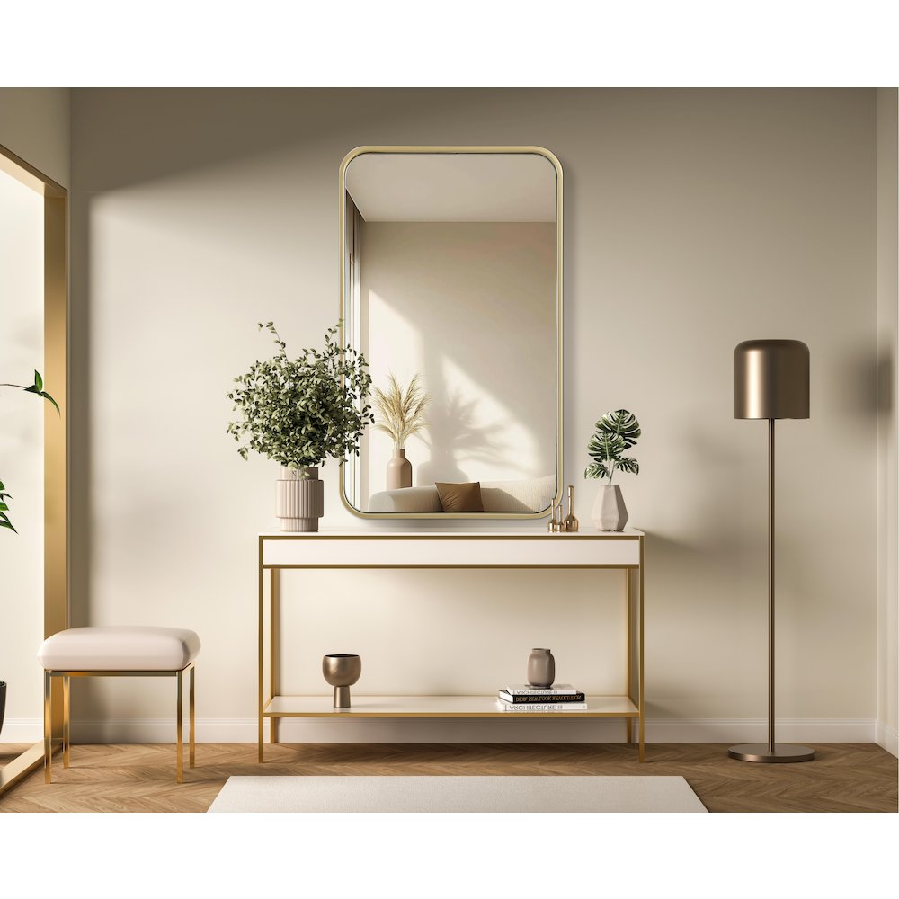 Contour Metal Rectangle Mirror 18x30 in Brass