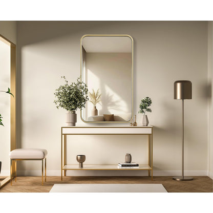Contour Metal Rectangle Mirror 18x30 in Brass