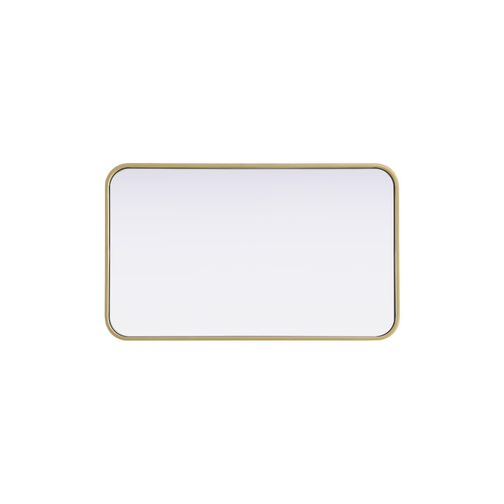 Contour Metal Rectangle Mirror 18x30 in Brass