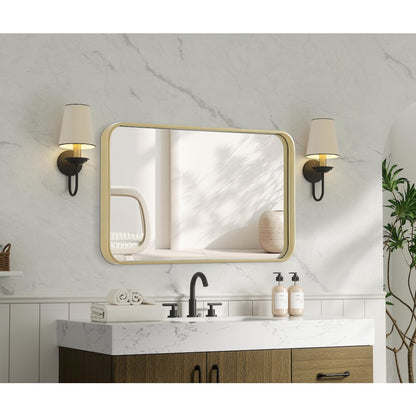 Contour Metal Rectangle Mirror 18x30 in Brass