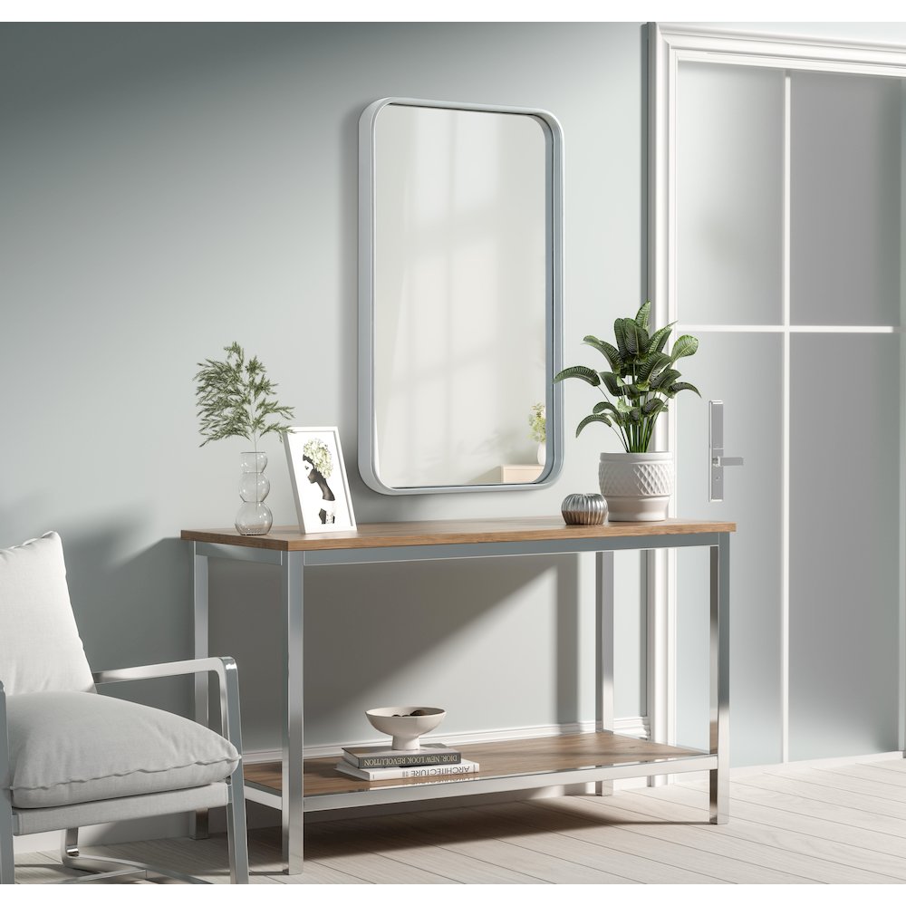 Contour Metal Rectangle Mirror 18x30 in Silver