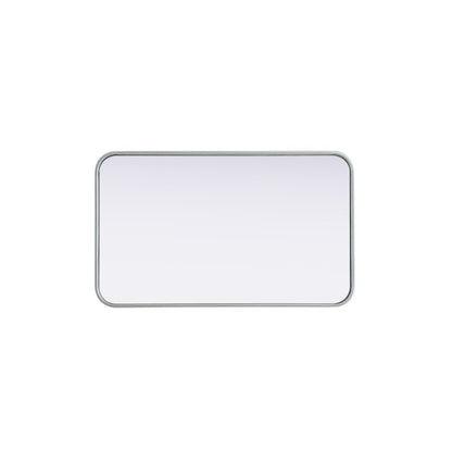 Contour Metal Rectangle Mirror 18x30 in Silver