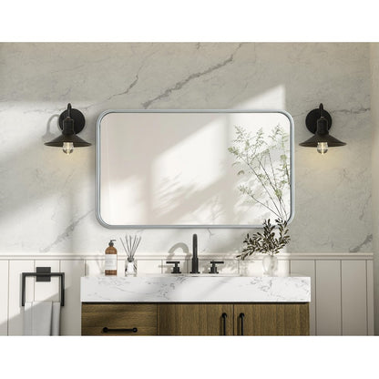 Contour Metal Rectangle Mirror 18x30 in Silver