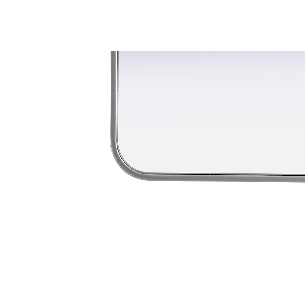 Contour Metal Rectangle Mirror 18x30 in Silver