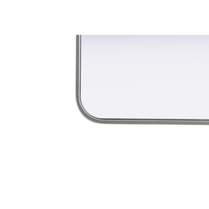 Contour Metal Rectangle Mirror 18x30 in Silver