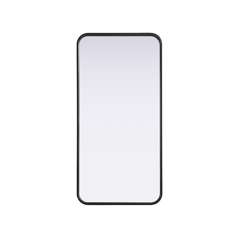 Contour Metal Rectangle Mirror 18x36 in Black