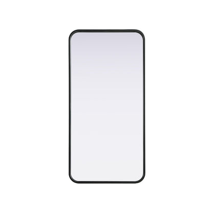 Contour Metal Rectangle Mirror 18x36 in Black