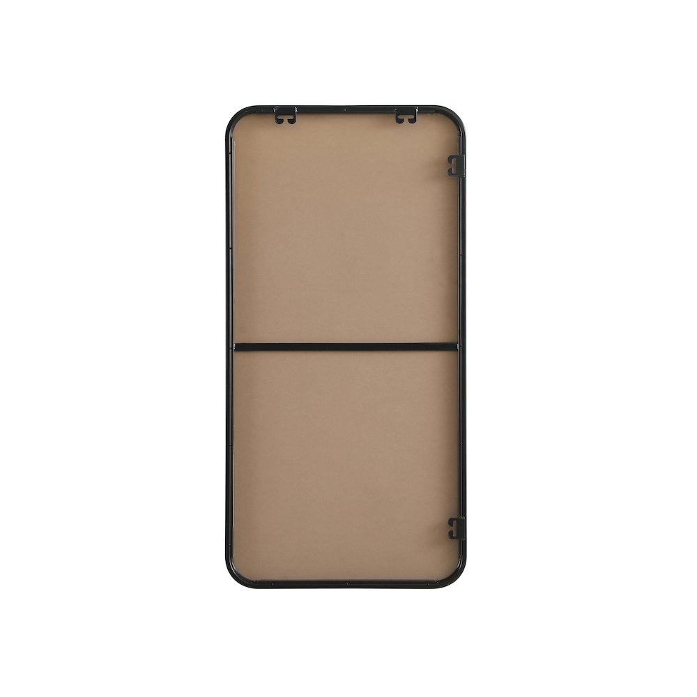 Contour Metal Rectangle Mirror 18x36 in Black