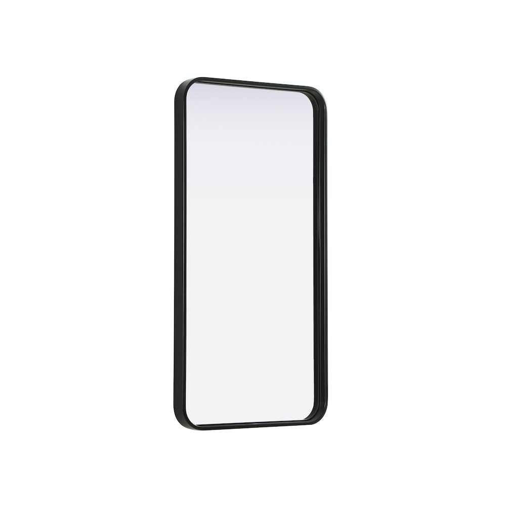 Contour Metal Rectangle Mirror 18x36 in Black