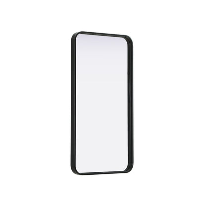 Contour Metal Rectangle Mirror 18x36 in Black