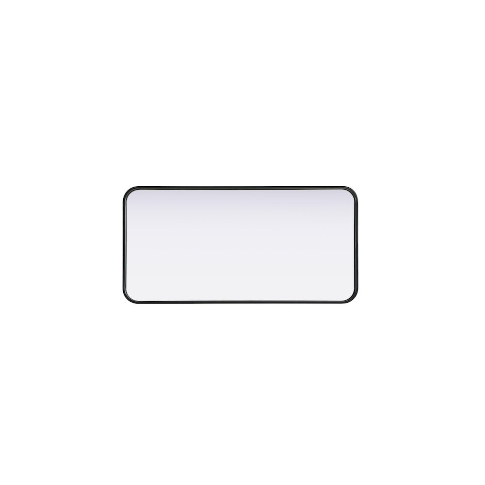Contour Metal Rectangle Mirror 18x36 in Black