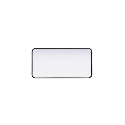 Contour Metal Rectangle Mirror 18x36 in Black