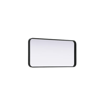 Contour Metal Rectangle Mirror 18x36 in Black
