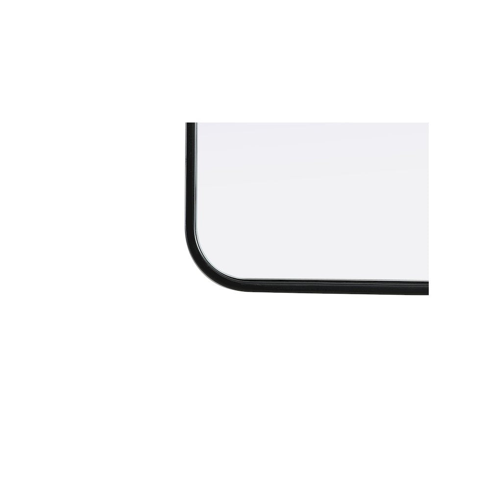Contour Metal Rectangle Mirror 18x36 in Black