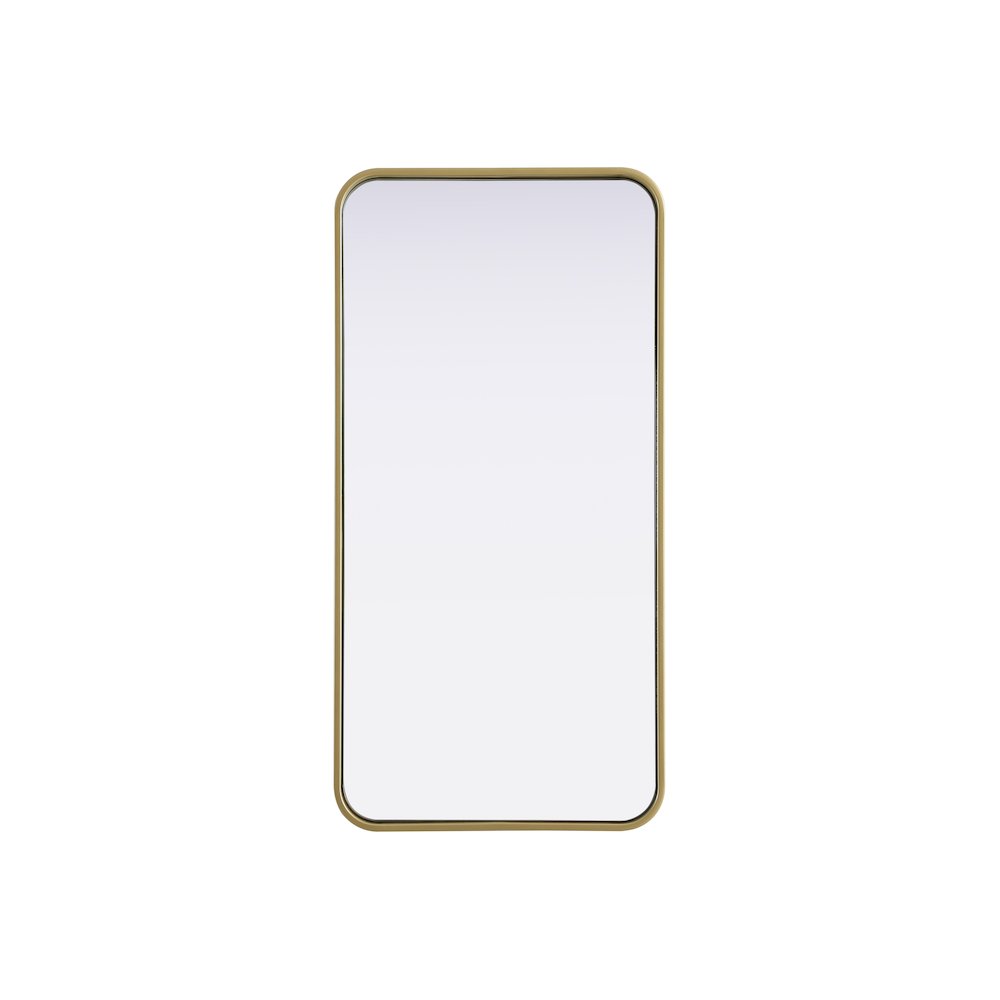 Contour Metal Rectangle Mirror 18x36 in Brass