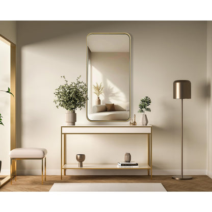 Contour Metal Rectangle Mirror 18x36 in Brass