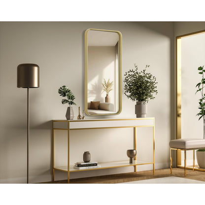 Contour Metal Rectangle Mirror 18x36 in Brass