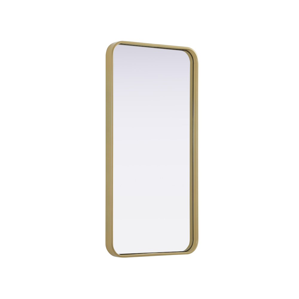 Contour Metal Rectangle Mirror 18x36 in Brass